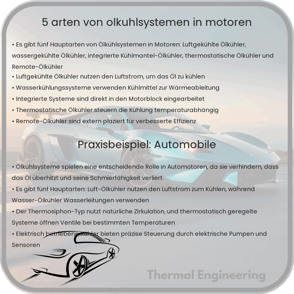 5 Arten von Ölkühlsystemen in Motoren