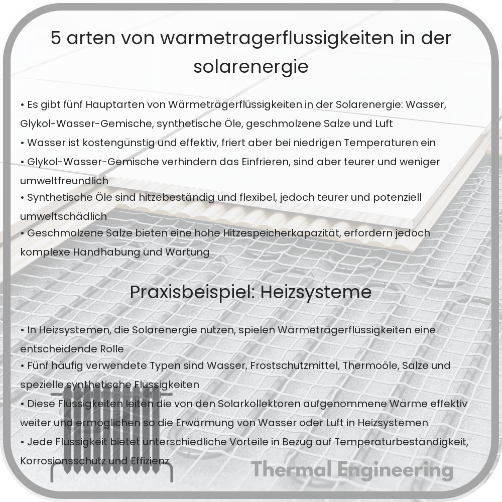 5 Arten von Wärmeträgerflüssigkeiten in der Solarenergie
