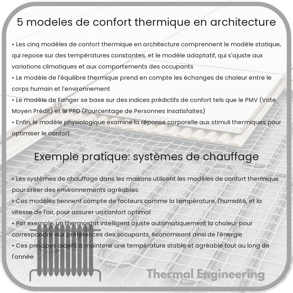 5 Modèles de Confort Thermique en Architecture