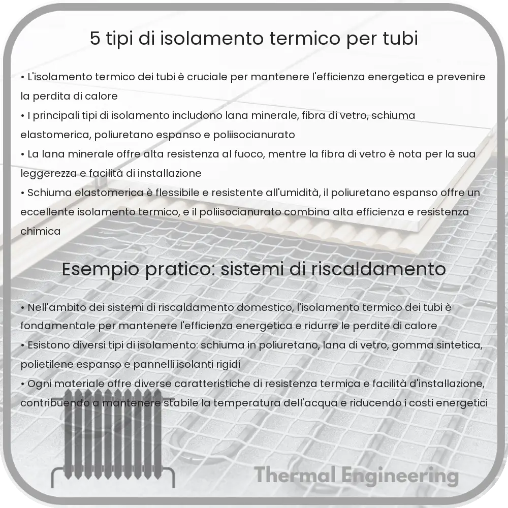 5 Tipi di Isolamento Termico per Tubi