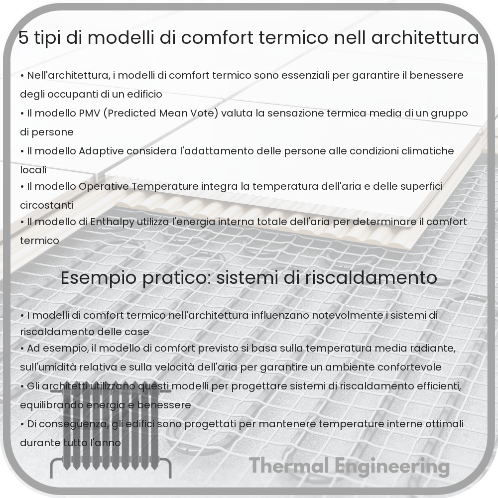 5 Tipi di Modelli di Comfort Termico nell'Architettura