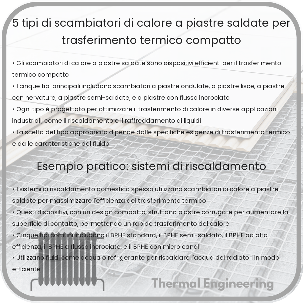 5 Tipi di Scambiatori di Calore a Piastre Saldate per Trasferimento Termico Compatto