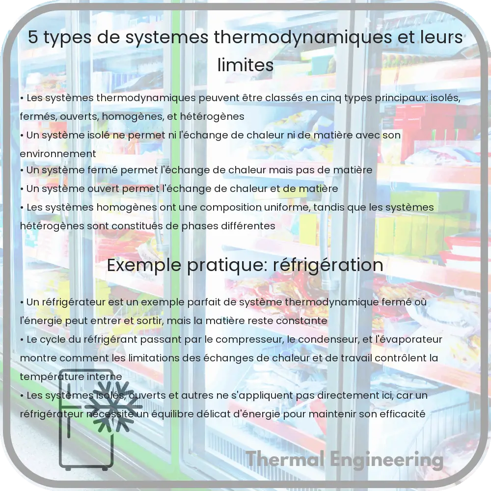 5 Types de Systèmes Thermodynamiques et Leurs Limites