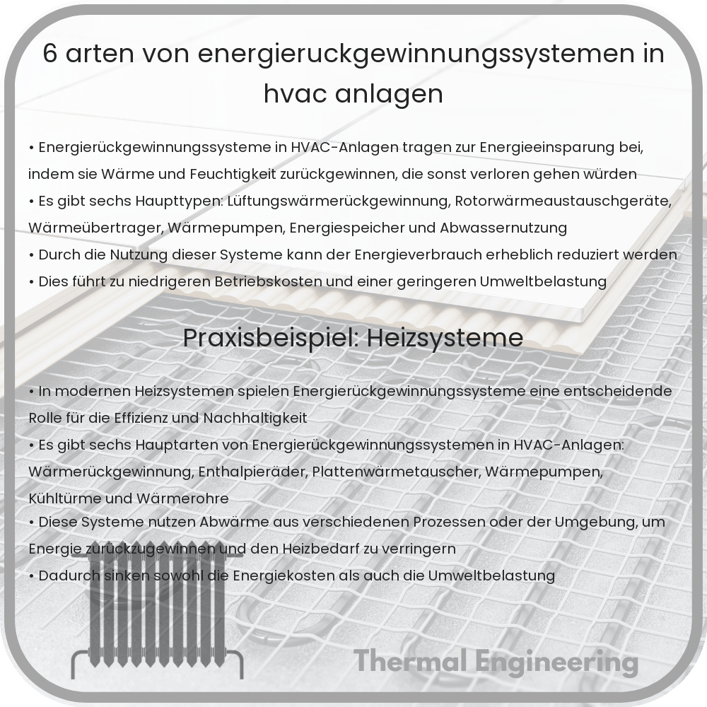 6 Arten von Energierückgewinnungssystemen in HVAC-Anlagen