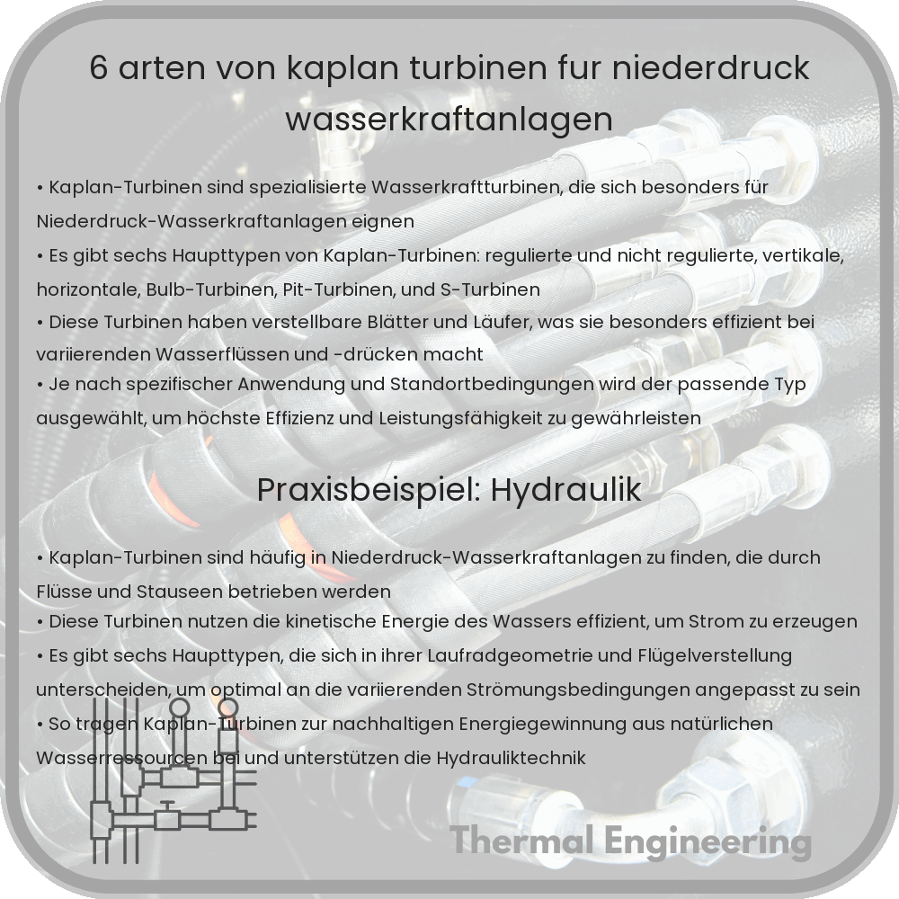 6 Arten von Kaplan-Turbinen für Niederdruck-Wasserkraftanlagen
