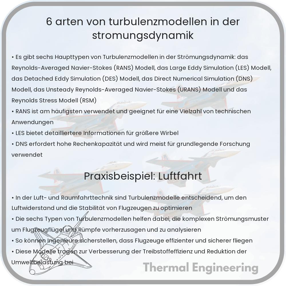 6 Arten von Turbulenzmodellen in der Strömungsdynamik