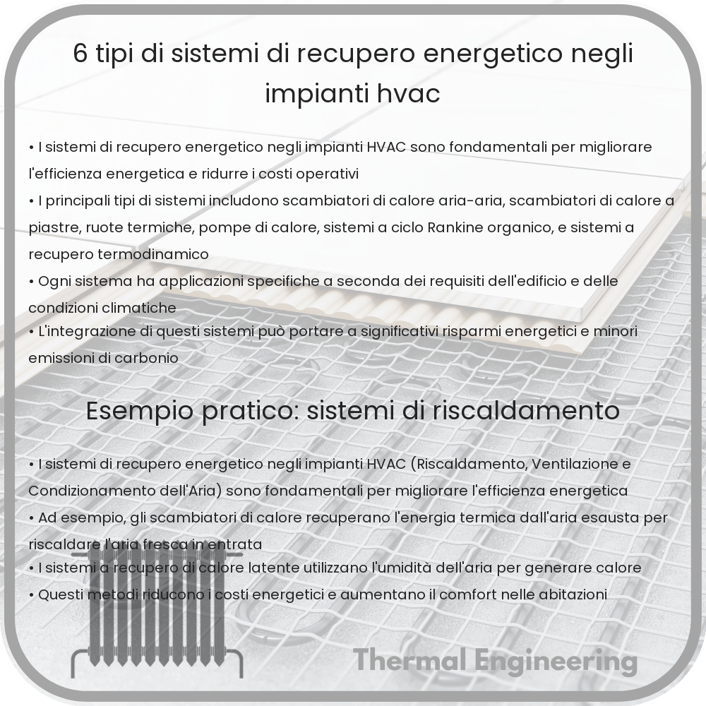 6 Tipi di Sistemi di Recupero Energetico negli Impianti HVAC