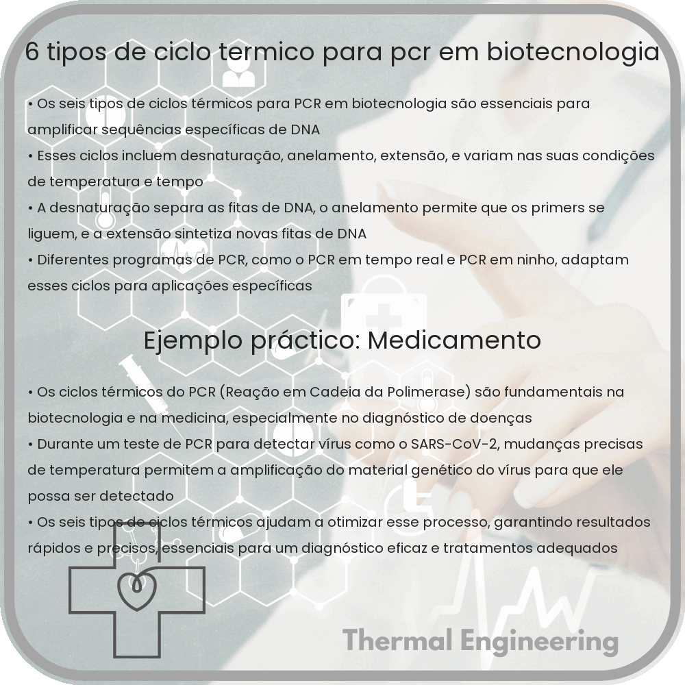 6 Tipos de Ciclo térmico para PCR em Biotecnologia