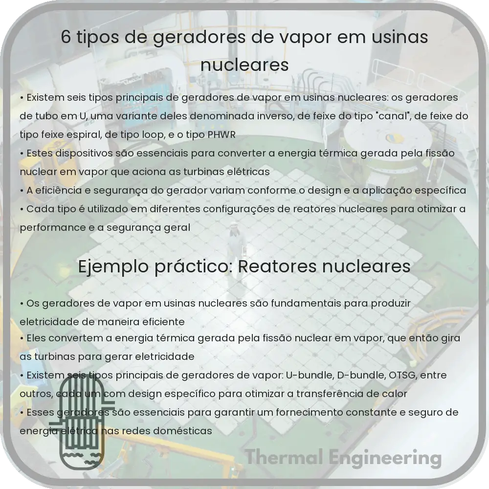 6 Tipos de Geradores de Vapor em Usinas Nucleares
