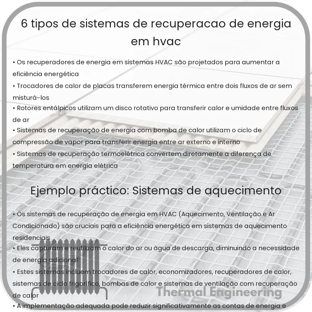 6 Tipos de Sistemas de Recuperação de Energia em HVAC