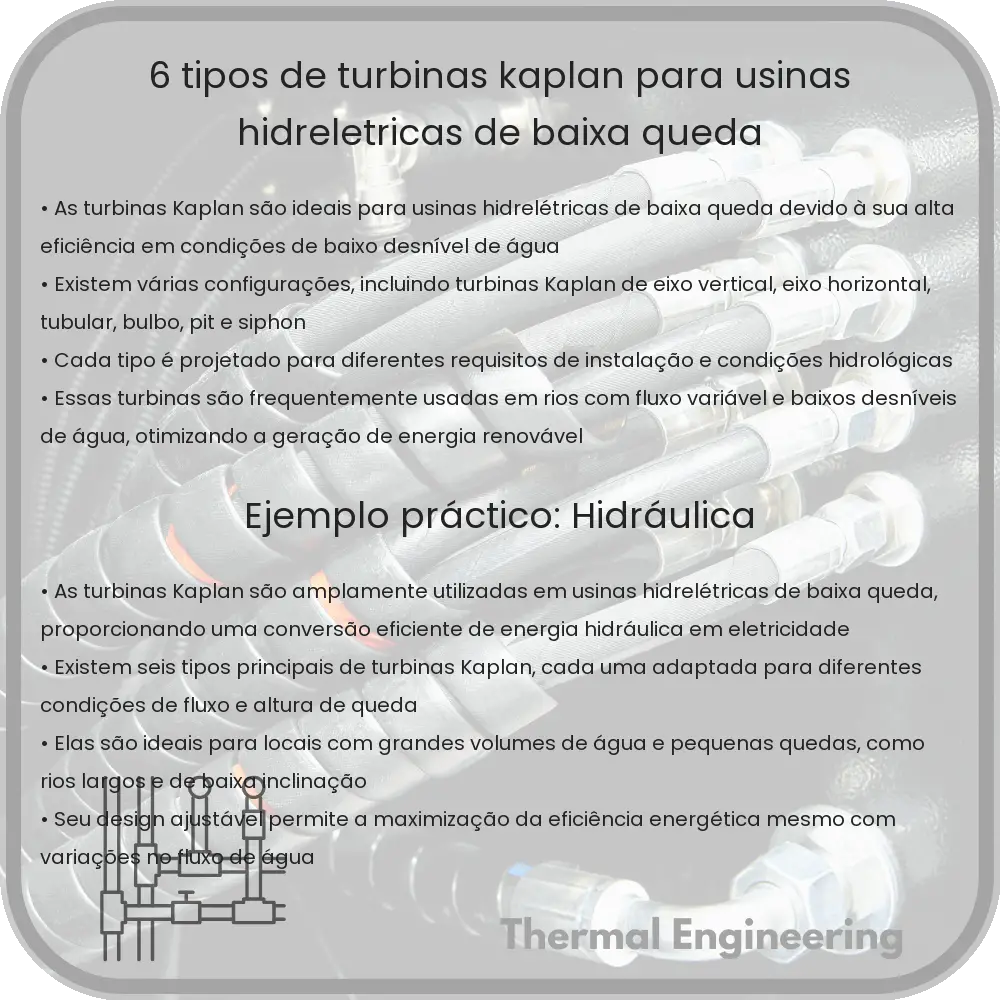 6 Tipos de Turbinas Kaplan para Usinas Hidrelétricas de Baixa Queda