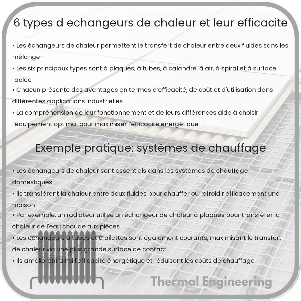 6 Types d’échangeurs de chaleur et leur efficacité