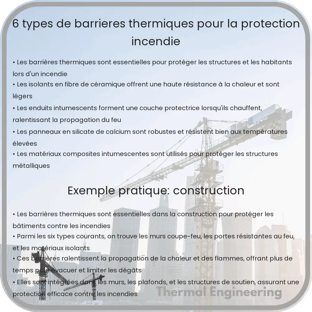 6 Types de Barrières Thermiques pour la Protection Incendie