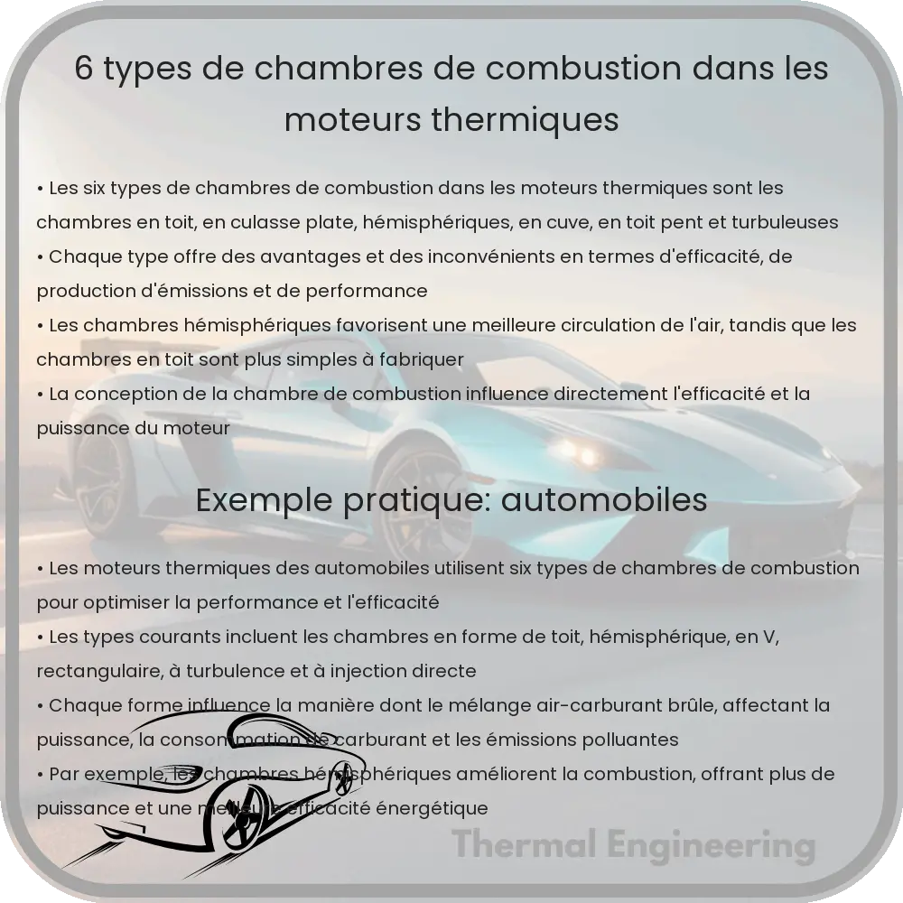 6 Types de Chambres de Combustion dans les Moteurs Thermiques