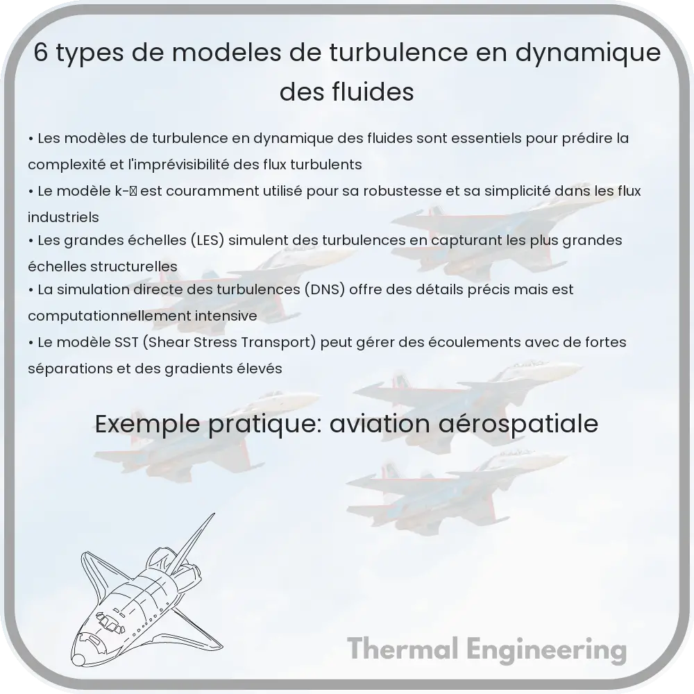 6 Types de Modèles de Turbulence en Dynamique des Fluides
