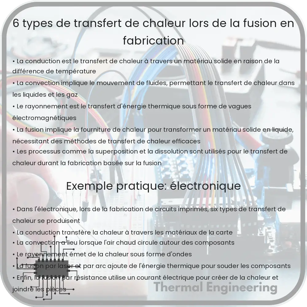 6 Types de Transfert de Chaleur lors de la Fusion en Fabrication