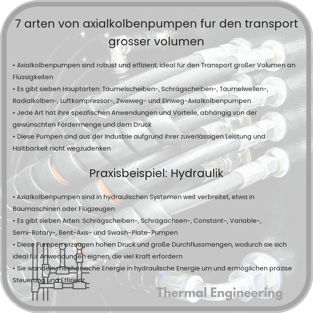 7 Arten von Axialkolbenpumpen für den Transport großer Volumen