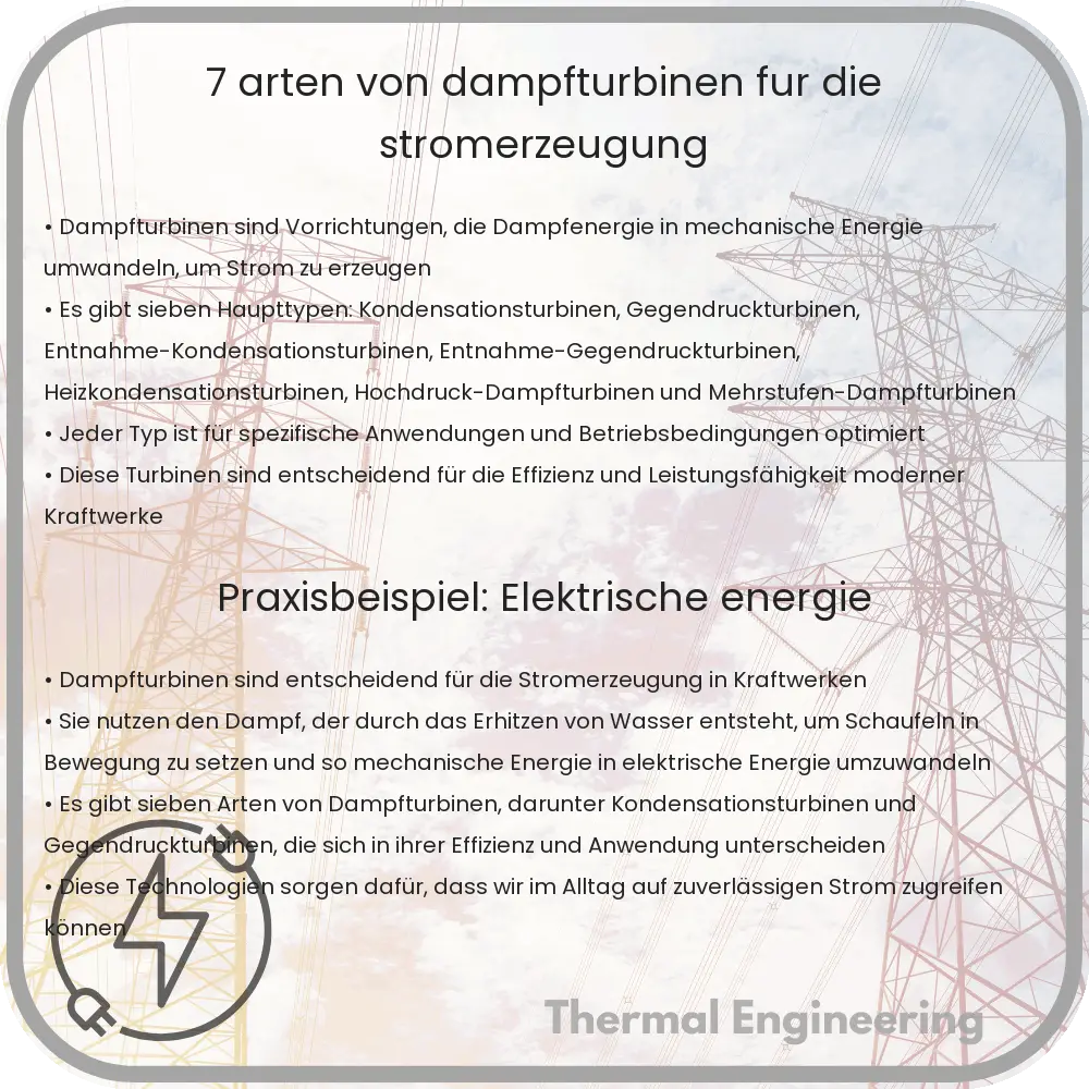 7 Arten von Dampfturbinen für die Stromerzeugung