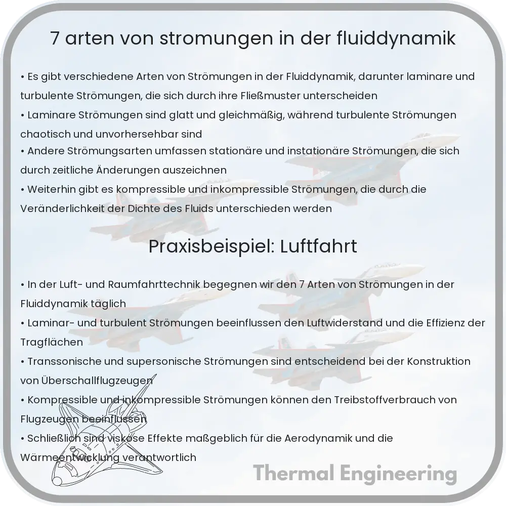 7 Arten von Strömungen in der Fluiddynamik
