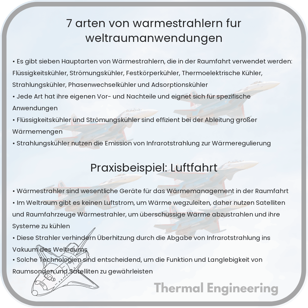7 Arten von Wärmestrahlern für Weltraumanwendungen
