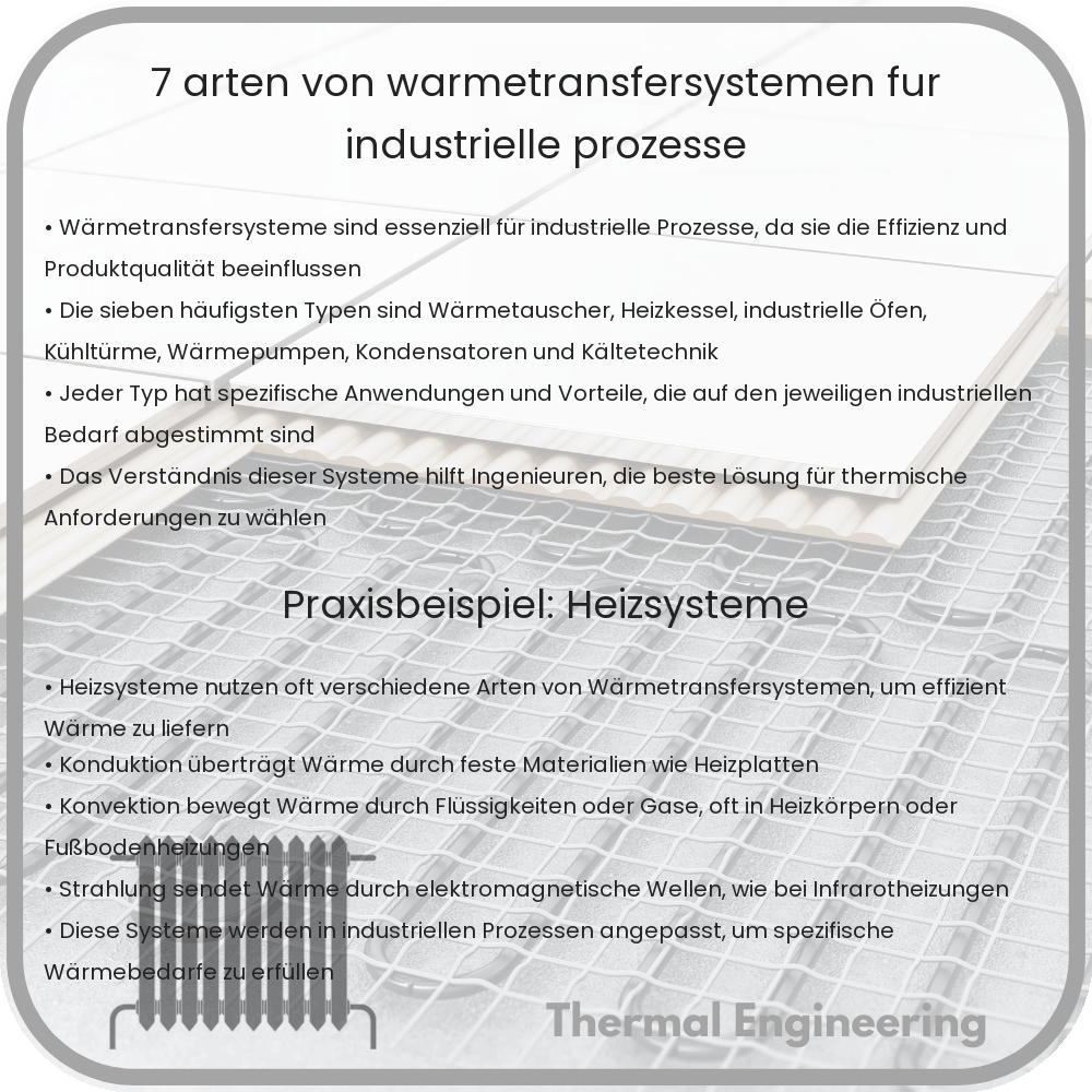 7 Arten von Wärmetransfersystemen für industrielle Prozesse