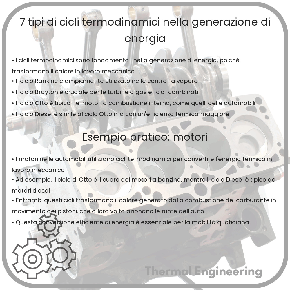 7 Tipi di Cicli Termodinamici nella Generazione di Energia