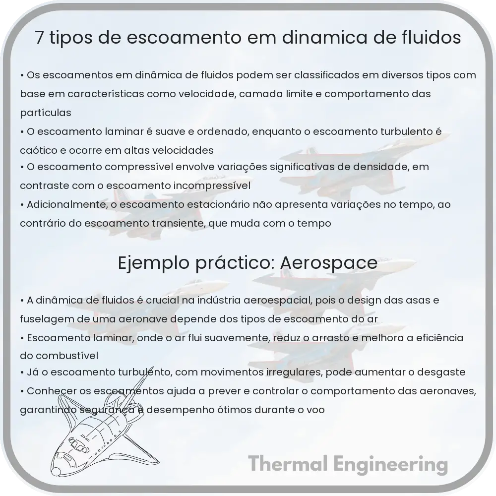 7 Tipos de Escoamento em Dinâmica de Fluidos
