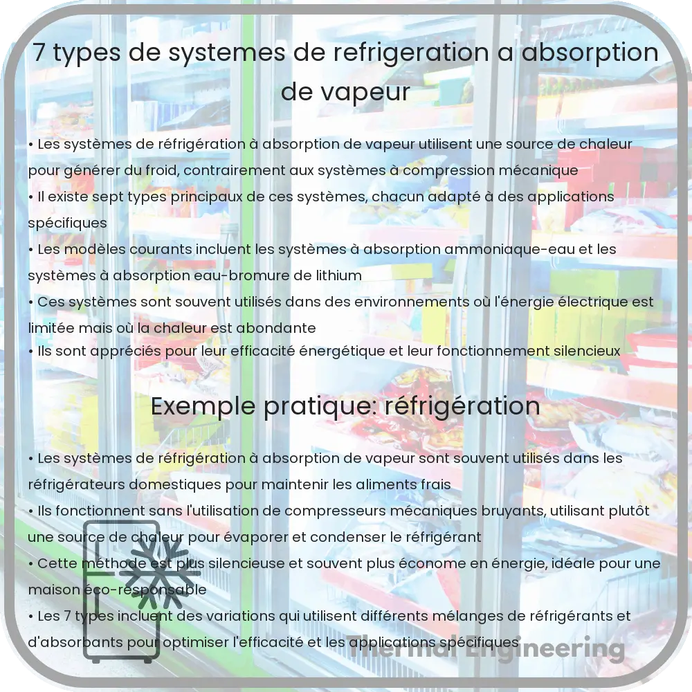 7 Types de Systèmes de Réfrigération à Absorption de Vapeur