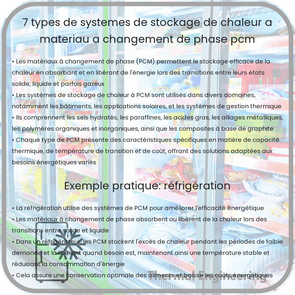 7 Types de Systèmes de Stockage de Chaleur à Matériau à Changement de Phase (PCM)