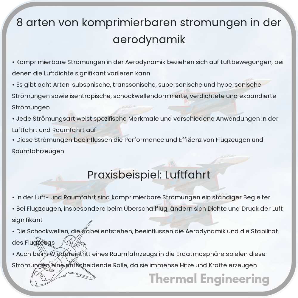 8 Arten von komprimierbaren Strömungen in der Aerodynamik
