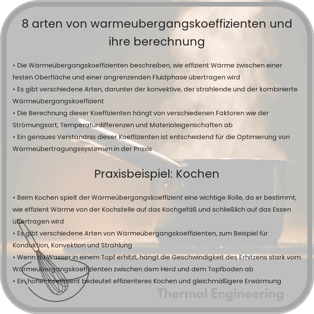 8 Arten von Wärmeübergangskoeffizienten und ihre Berechnung