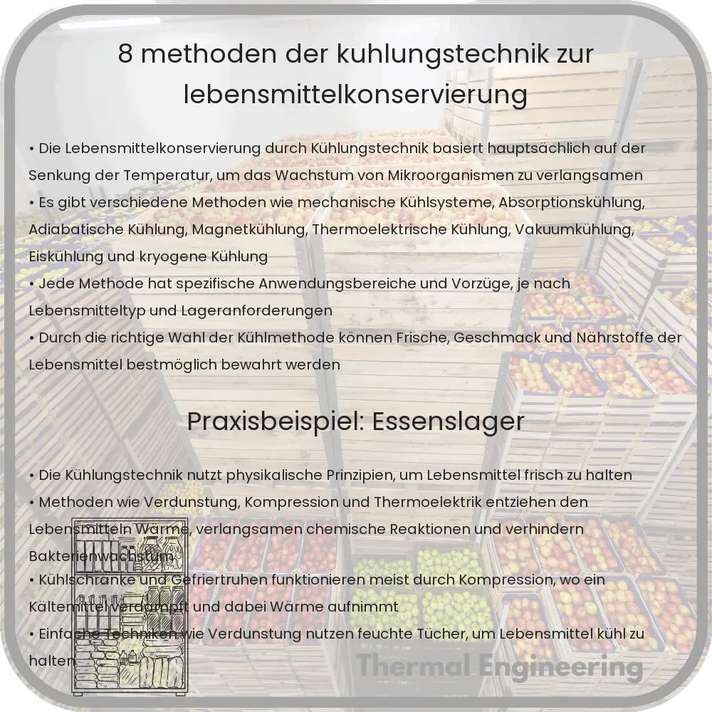 8 Methoden der Kühlungstechnik zur Lebensmittelkonservierung