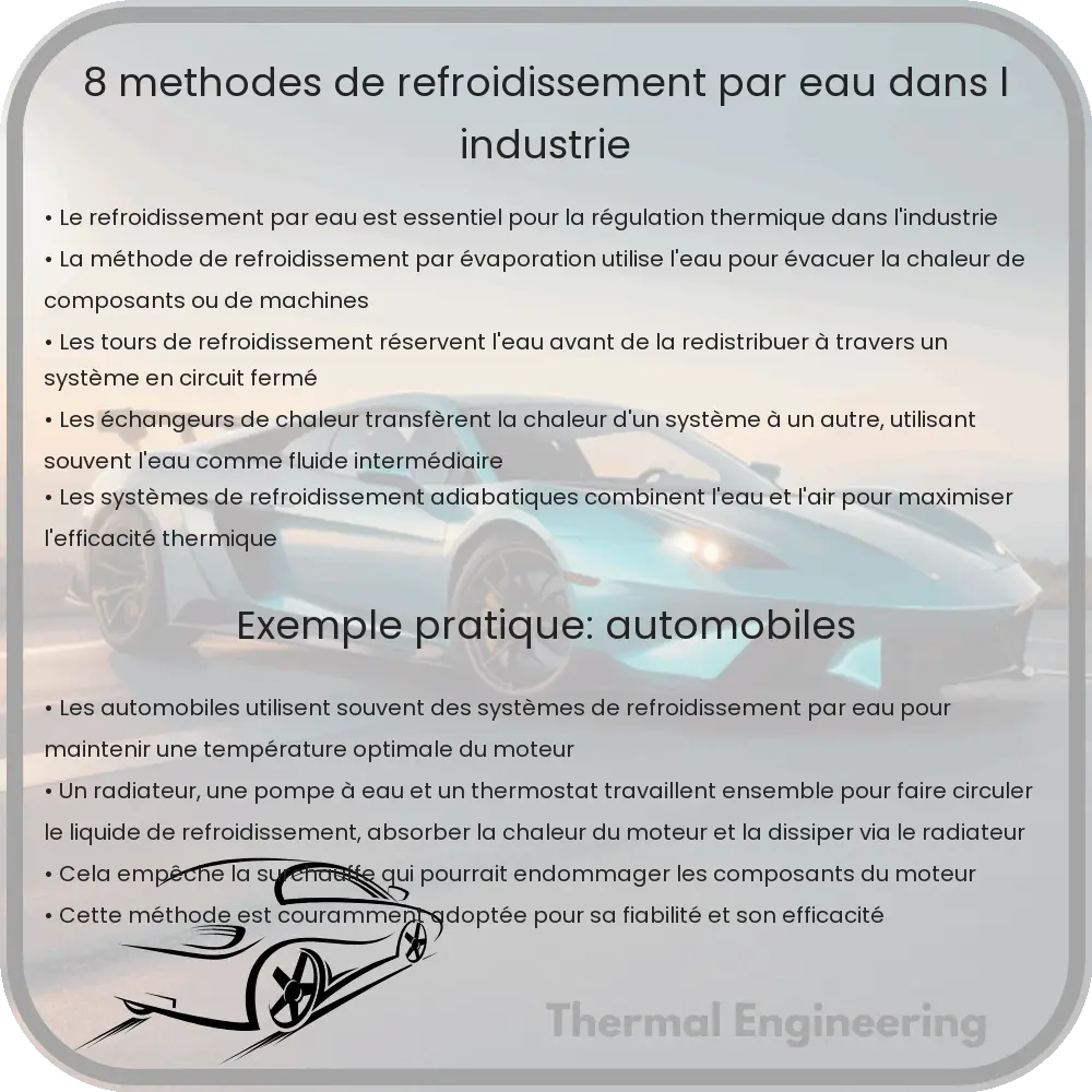 8 Méthodes de Refroidissement par Eau dans l'Industrie