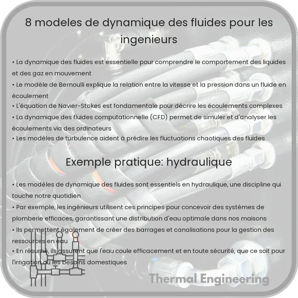8 Modèles de Dynamique des Fluides pour les Ingénieurs