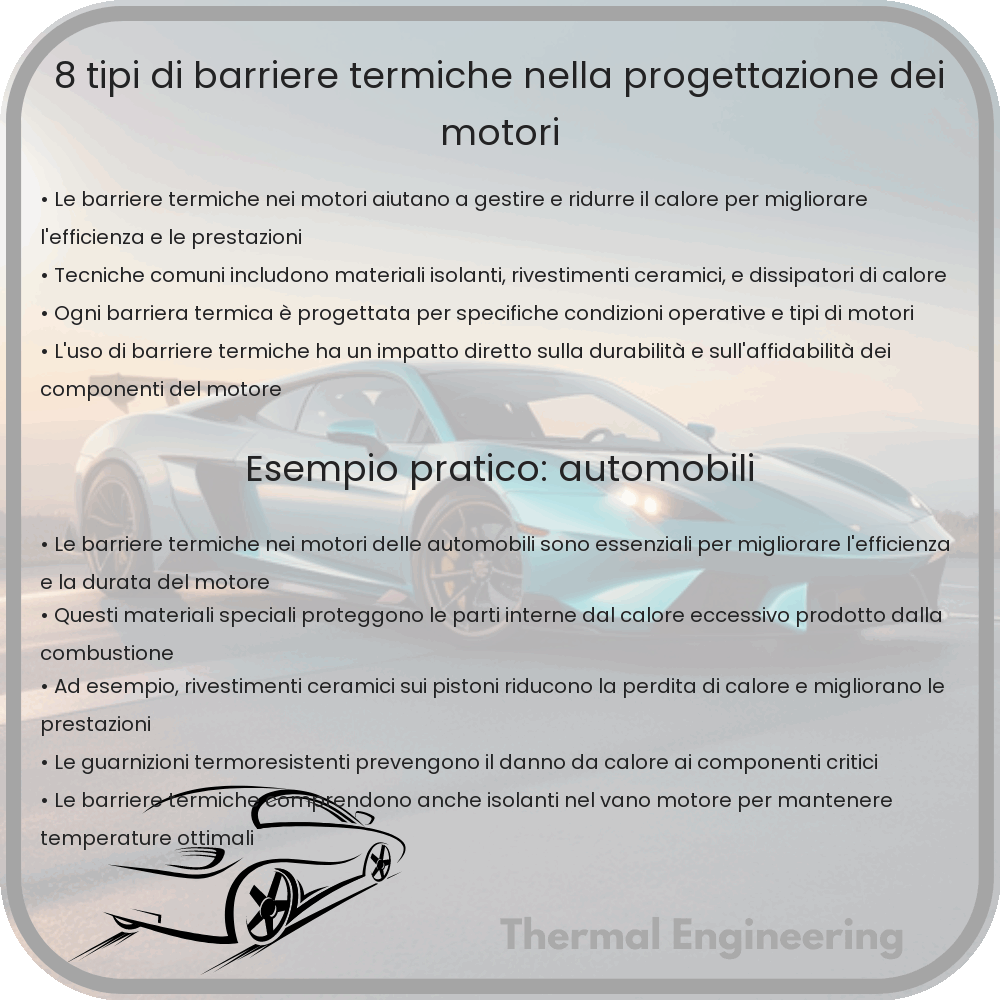 8 Tipi di Barriere Termiche nella Progettazione dei Motori
