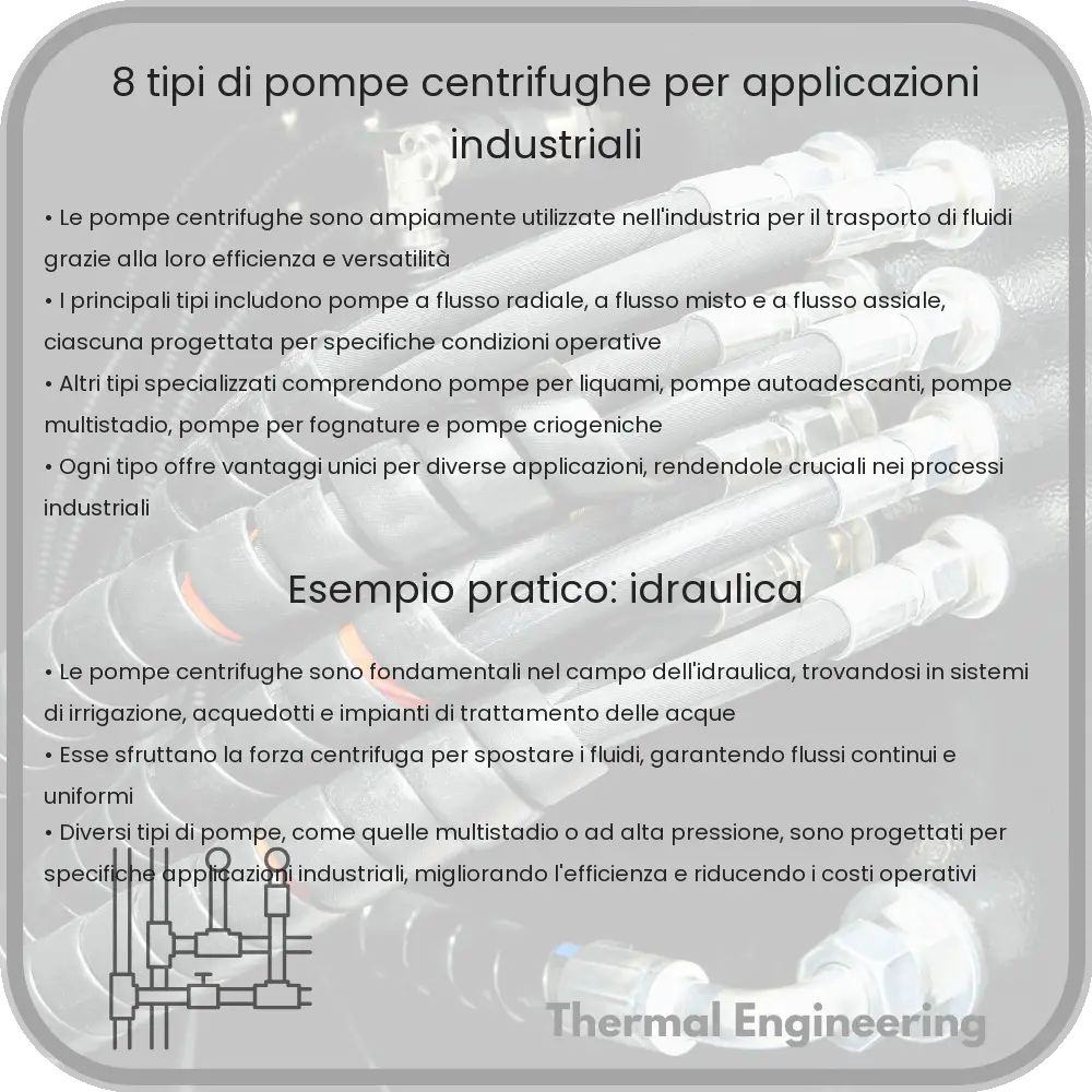 8 Tipi di Pompe Centrifughe per Applicazioni Industriali