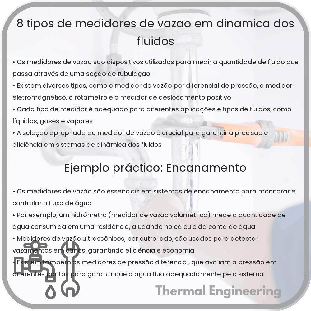 8 Tipos de Medidores de Vazão em Dinâmica dos Fluidos