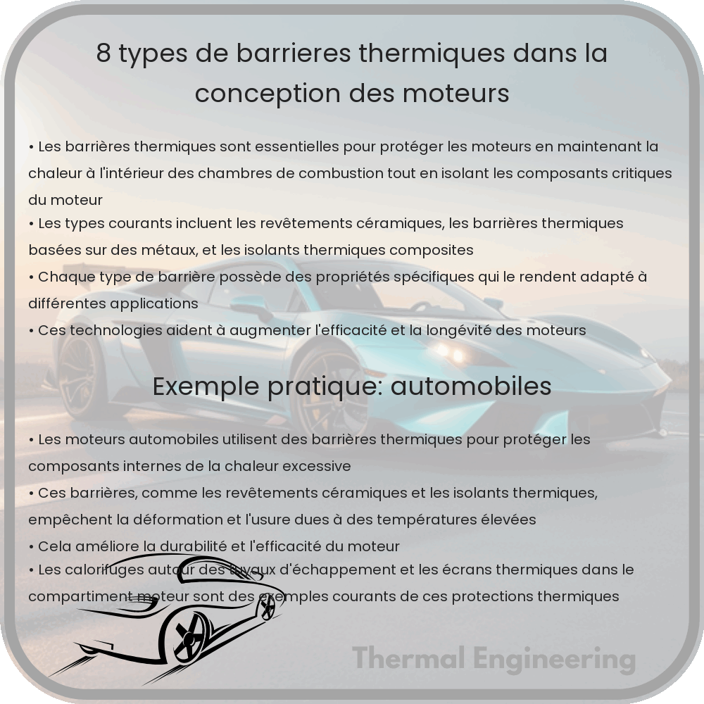 8 Types de Barrières Thermiques dans la Conception des Moteurs