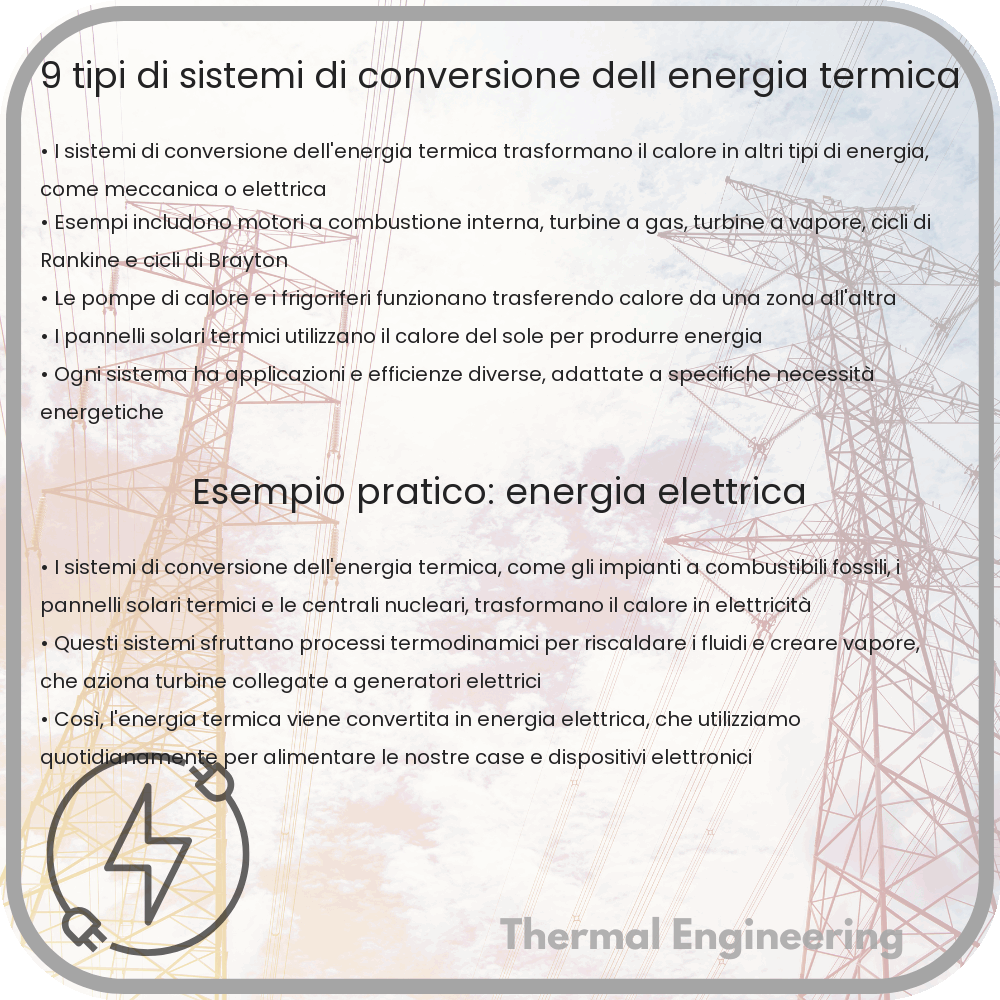 9 Tipi di Sistemi di Conversione dell'Energia Termica