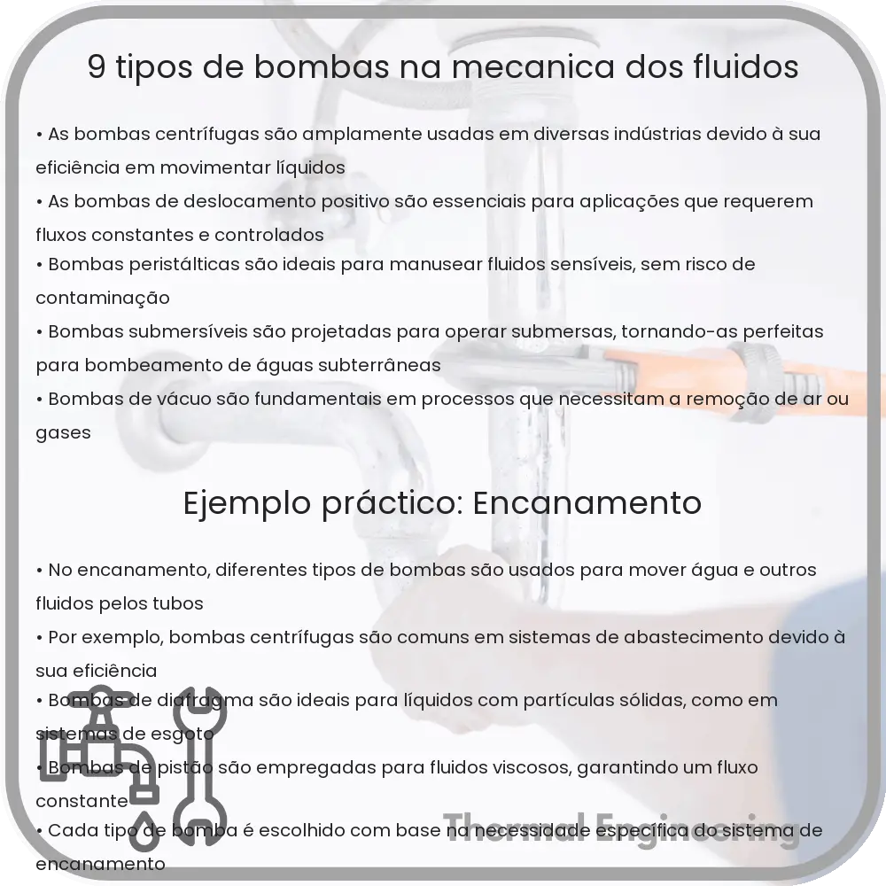 9 Tipos de Bombas na Mecânica dos Fluidos