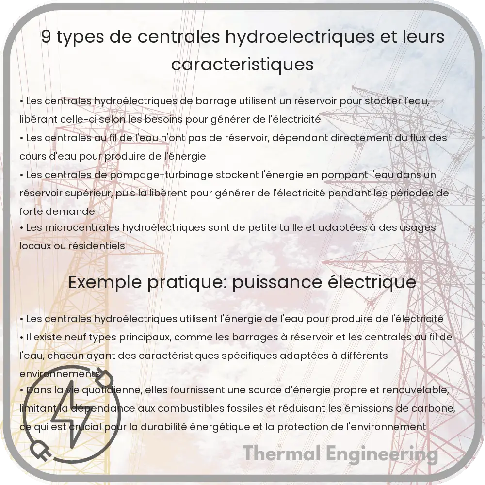 9 Types de Centrales Hydroélectriques et Leurs Caractéristiques