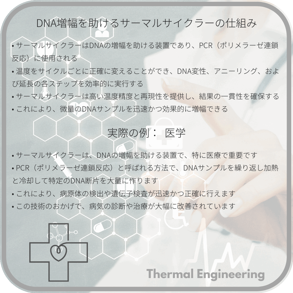 DNA増幅を助けるサーマルサイクラーの仕組み