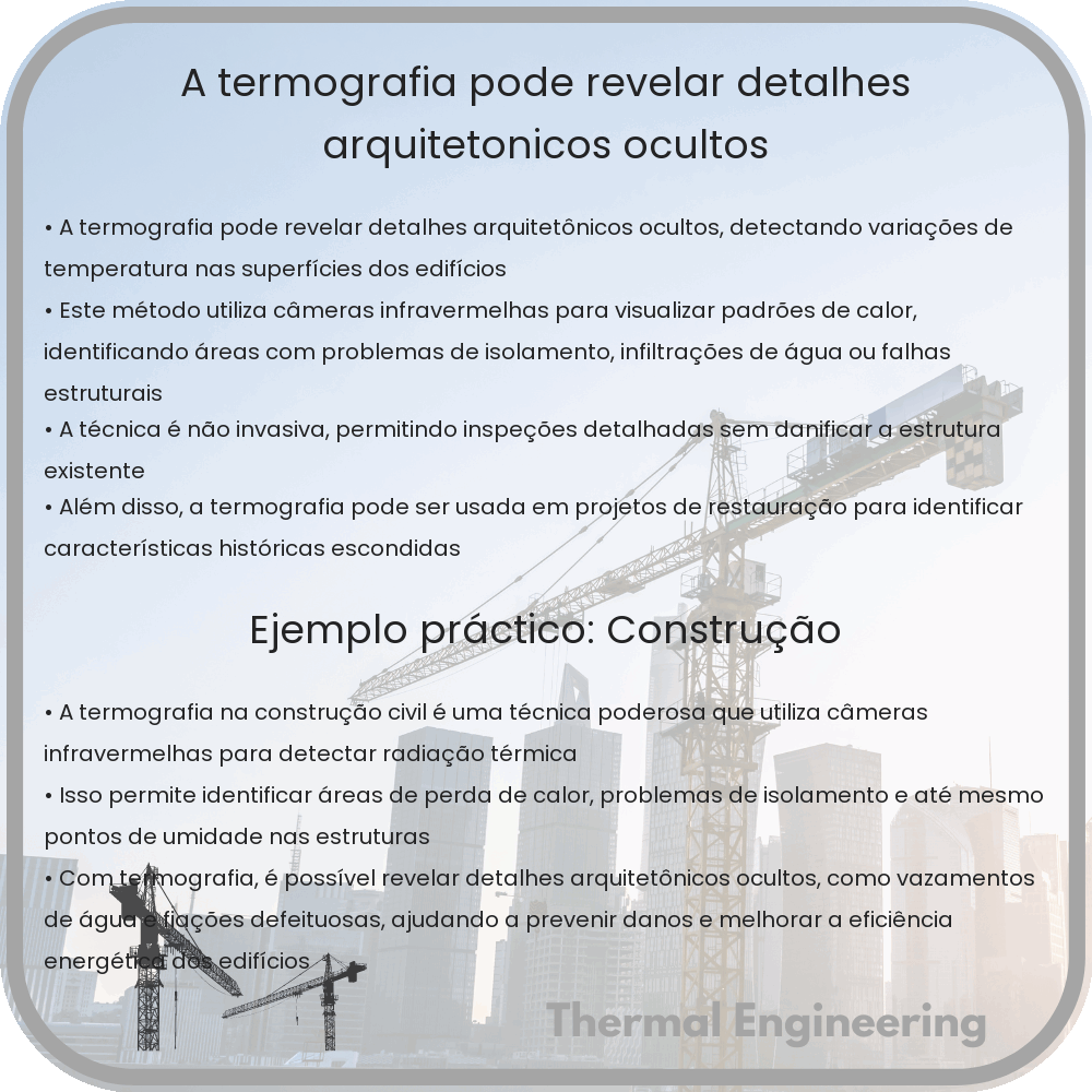 A termografia pode revelar detalhes arquitetônicos ocultos?