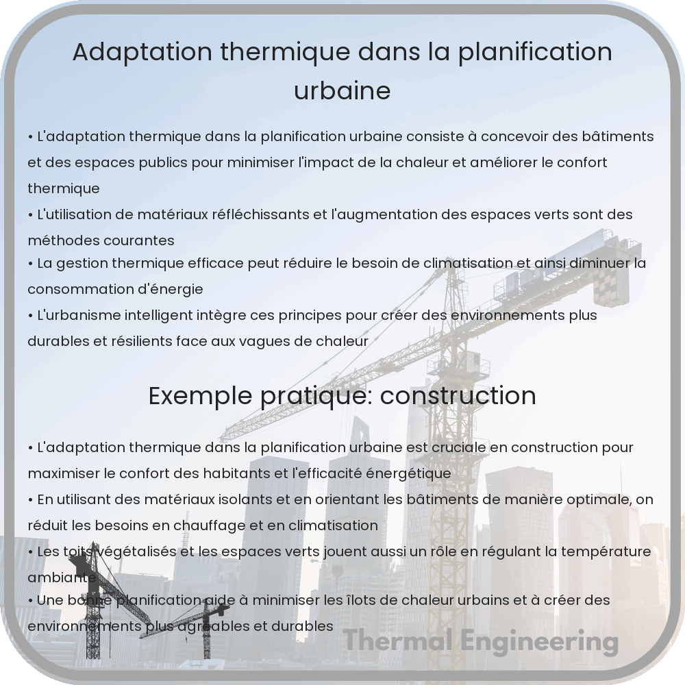 Adaptation thermique dans la planification urbaine