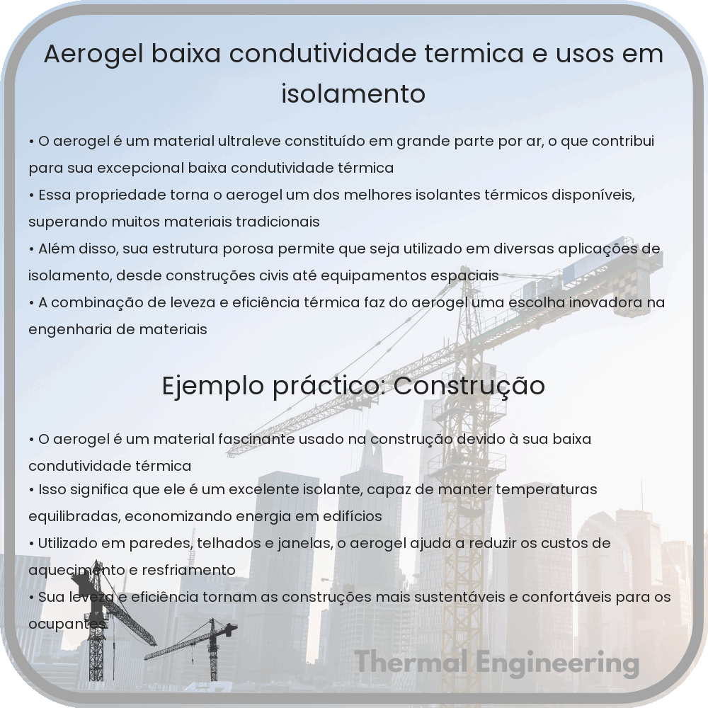 Aerogel | Baixa Condutividade Térmica e Usos em Isolamento