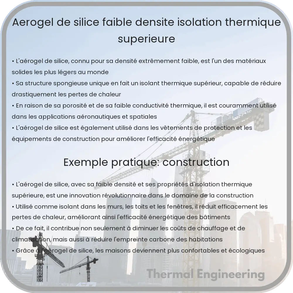 Aérogel de Silice | Faible Densité, Isolation Thermique Supérieure