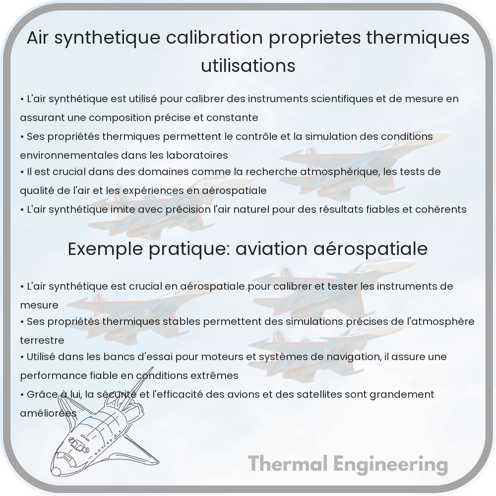 Air Synthétique | Calibration, Propriétés Thermiques & Utilisations