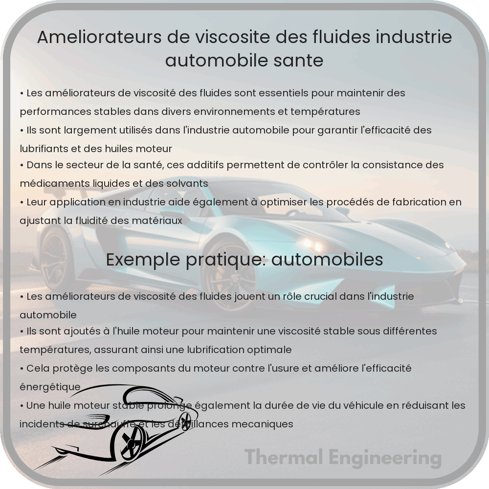 Améliorateurs de Viscosité des Fluides | Industrie, Automobile & Santé