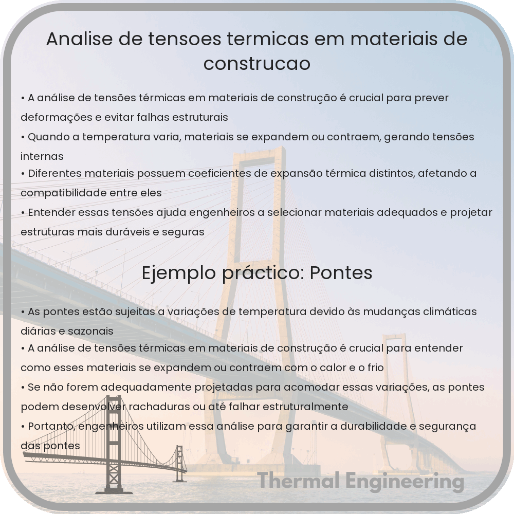 Análise de tensões térmicas em materiais de construção