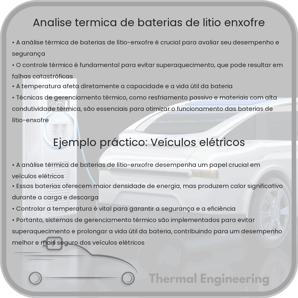 Análise Térmica de Baterias de Lítio-Enxofre